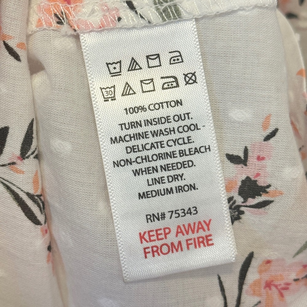 Marisa Christina Vintage 90s NWT Cotton Swiss Dot Floral Nightgown White Small - Picture 4 of 6
